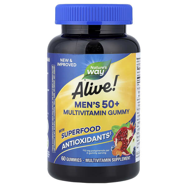 Nature's Way, Alive!® Men's 50+ Multivitamin Gummy, Fruit, 60 Gummies