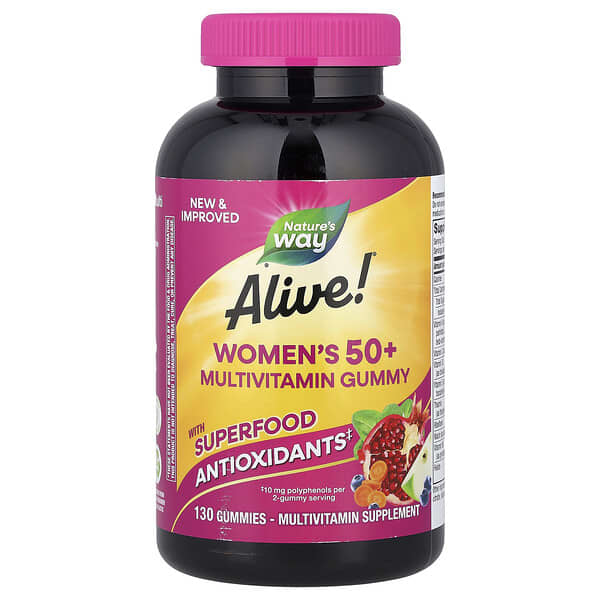 Nature's Way, Alive!® Women's 50+ Multivitamin Gummy, Mixed Berry, 130 Gummies