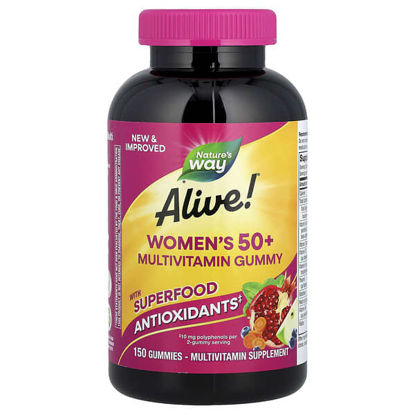 Nature's Way, Alive!® Women's 50+ Multivitamin Gummy, Mixed Berry, 150 Gummies