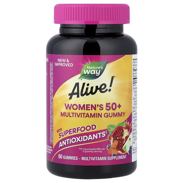 Nature's Way, Alive!® Women's 50+ Multivitamin Gummy, Mixed Berry, 60 Gummies 1 Nature's Way, Alive!® Women's 50+ Multivitamin Gummy, Mixed Berry, 60 Gummies