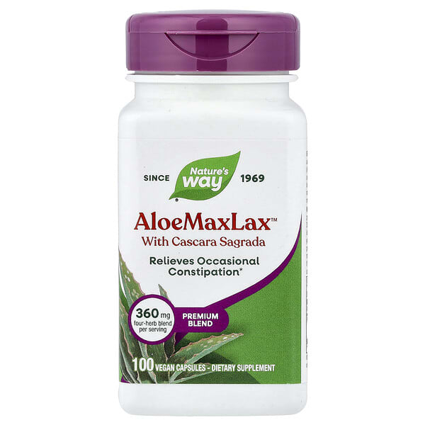 Nature's Way, AloeMaxLax™ with Cascara Sagrada, 100 Vegan Capsules