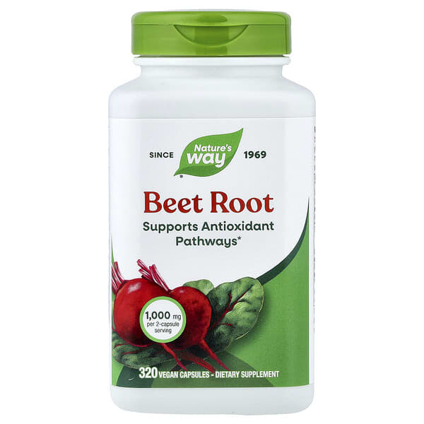 Nature's Way, Beet Root, 320 Vegan Capsules (500 mg Per capsule)