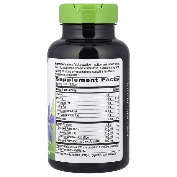 Alternative view of Nature's Way, Borage Oil, 1,300 mg, 60 Softgels