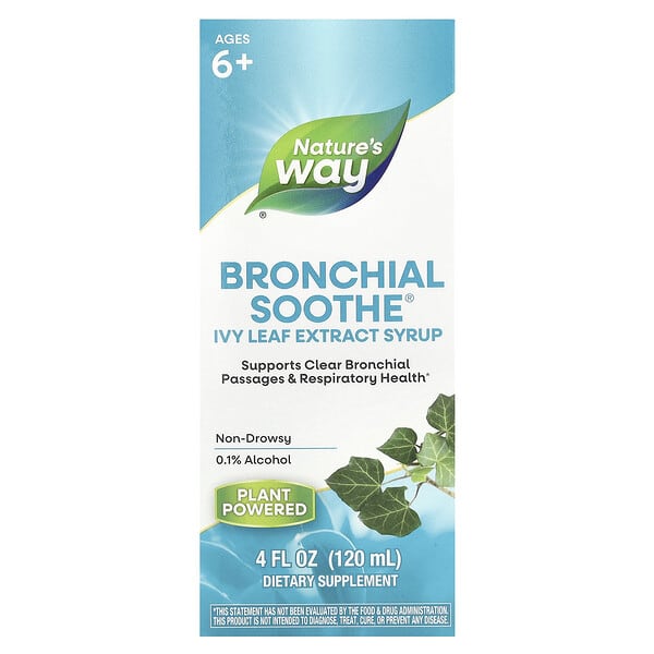 Nature's Way, Bronchial Soothe®, Ivy Leaf Extract Syrup, Ages 6+, 4 fl oz (120 ml) 3 Nature's Way, Bronchial Soothe®, Ivy Leaf Extract Syrup, Ages 6+, 4 fl oz (120 ml)