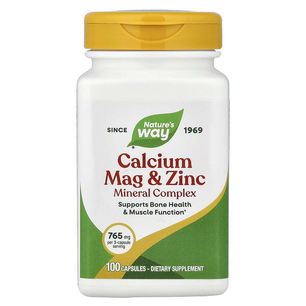 Nature's Way, Calcium Mag & Zinc Mineral Complex, 100 Capsules