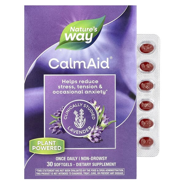 Nature's Way, CalmAid, Clinically Studied Lavender, 80 mg, 30 Softgels