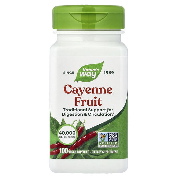 Nature's Way, Cayenne Fruit, 40,000 SHU, 100 Vegan Capsules
