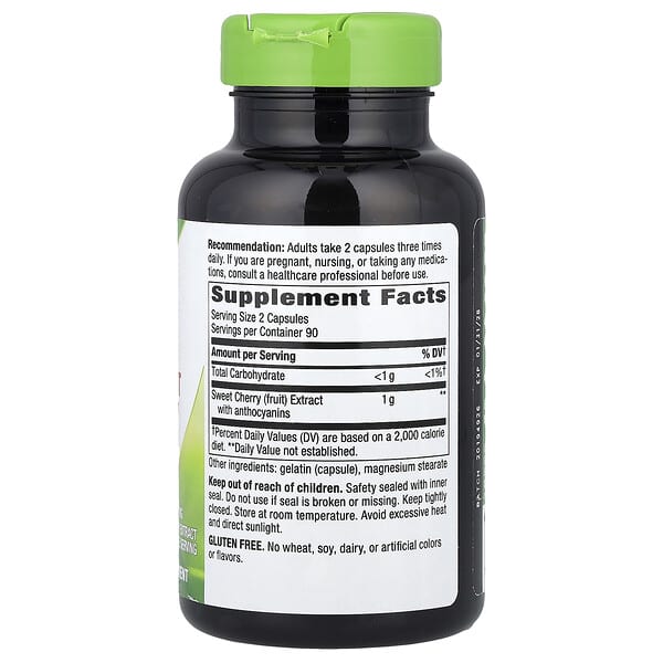 Alternative view of Nature's Way, Cherry Fruit, Sweet Cherry Extract, 180 Capsules (500 mg per Capsule)