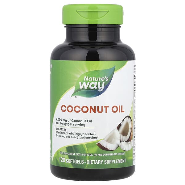 Nature's Way, Coconut Oil, 120 Softgels (1,000 mg per Softgel)
