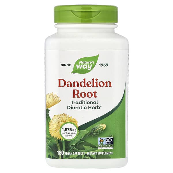 Nature's Way, Dandelion Root, 180 Vegan Capsules (525 mg per Capsule) 5 Nature's Way, Dandelion Root, 180 Vegan Capsules (525 mg per Capsule)