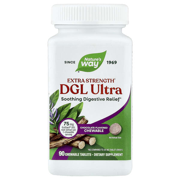 Nature's Way, DGL Ultra, Chocolate, 90 Chewable Tablets