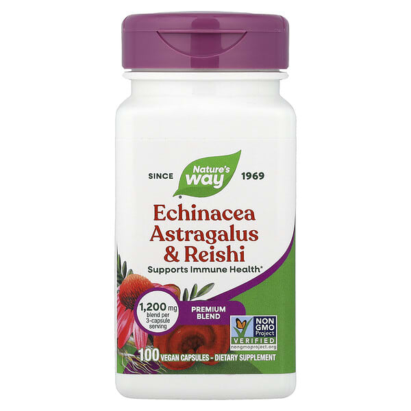 Nature's Way, Echinacea Astragalus & Reishi, 100 Vegan Capsules 5 Nature's Way, Echinacea Astragalus & Reishi, 100 Vegan Capsules