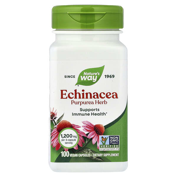 Nature's Way, Echinacea, Purpurea Herb, 100 Vegan Capsules (0.4 mg per Capsule) 2 Nature's Way, Echinacea, Purpurea Herb, 100 Vegan Capsules (0.4 mg per Capsule)
