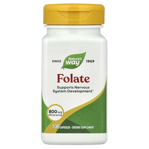 Nature's Way, Folate, 800 mcg DFE, 100 Capsules
