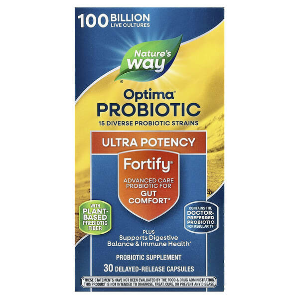 Nature's Way, Fortify®, Optima® Probiotic , 30 Delayed-Release Capsules 1 Nature's Way, Fortify®, Optima® Probiotic , 30 Delayed-Release Capsules