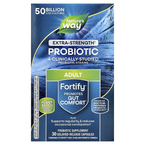 Nature's Way, Fortify®, Probiotic, Adult, 50 Billion, 30 Delayed Release Capsules 2 Nature's Way, Fortify®, Probiotic, Adult, 50 Billion, 30 Delayed Release Capsules