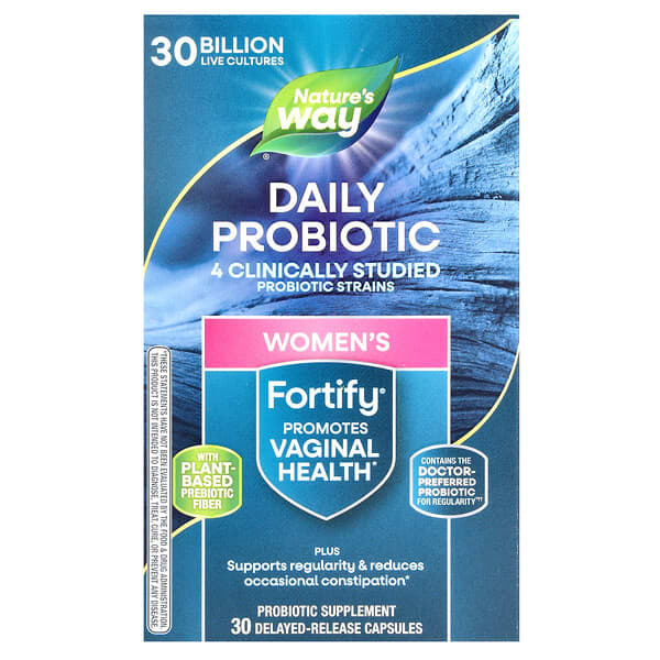 Nature's Way, Fortify® Women's Daily Probiotic, 30 Billion CFU, 30 Delayed-Release Capsules