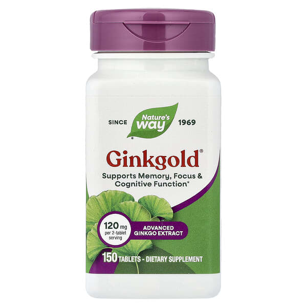 Nature's Way, Ginkgold®, 150 Tablets (60 mg per Tablet)