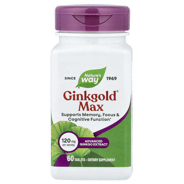 Nature's Way, Ginkgold® Max, 120 mg, 60 Tablets