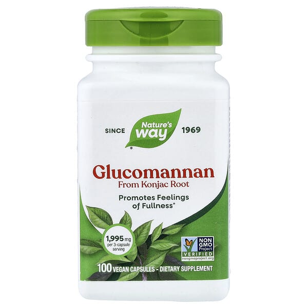 Nature's Way, Glucomannan from Konjac Root, 100 Vegan Capsules (665 mg per Capsule)