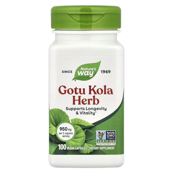 Nature's Way, Gotu Kola Herb, 100 Vegan Capsules (475 mg per Capsule)