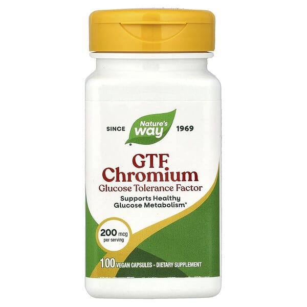 Nature's Way, GTF Chromium, 200 mcg, 100 Vegan Capsules