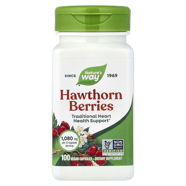 Nature's Way, Hawthorn Berries, 100 Vegan Capsules (360 mg per Capsule)