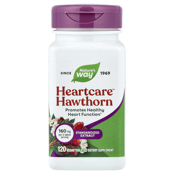 Nature's Way, HeartCare™ Hawthorn, 120 Vegan Tablets (80 mg per Tablet)