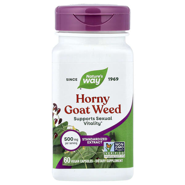 Nature's Way, Horny Goat Weed, 500 mg, 60 Vegan Capsules
