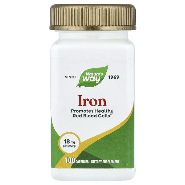 Nature's Way, Iron, 18 mg, 100 Capsules