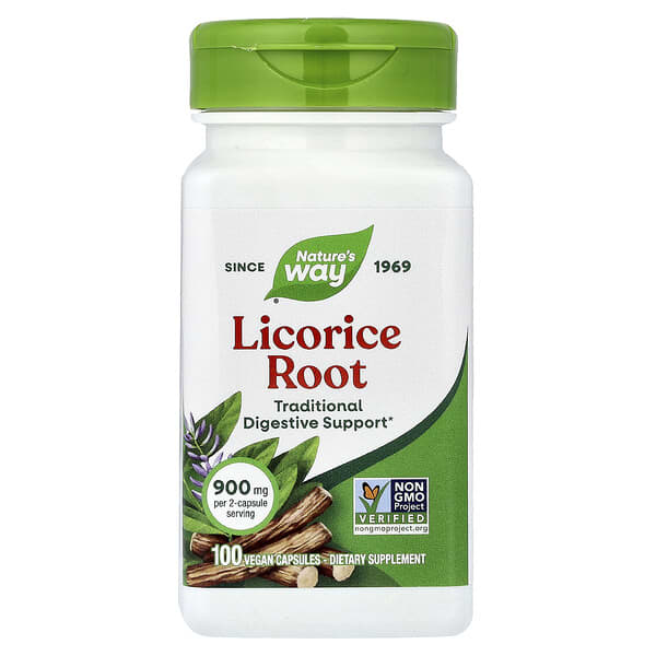 Nature's Way, Licorice Root, 100 Vegan Capsules (450 mg per Capsule)