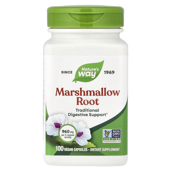 Nature's Way, Marshmallow Root, 100 Vegan Capsules (480 mg per Capsule) 3 Nature's Way, Marshmallow Root, 100 Vegan Capsules (480 mg per Capsule)