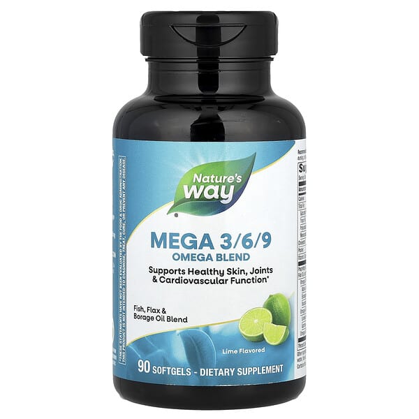Nature's Way, Mega 3/6/9, Omega Blend, Lime, 90 Softgels