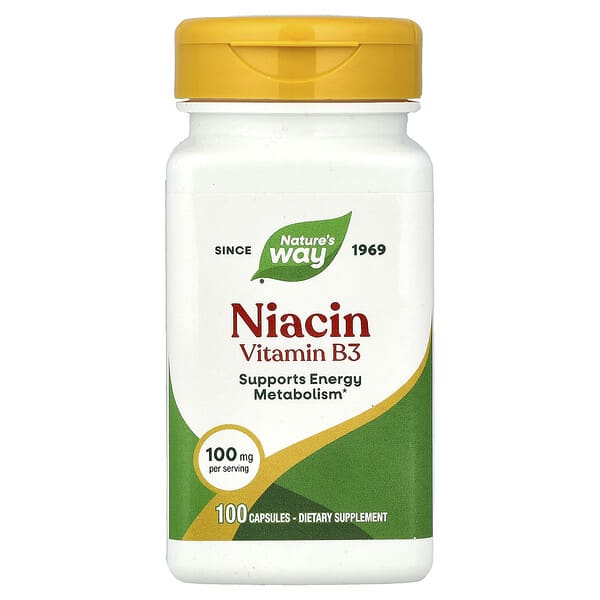 Nature's Way, Niacin, Vitamin B3, 100 mg, 100 Capsules