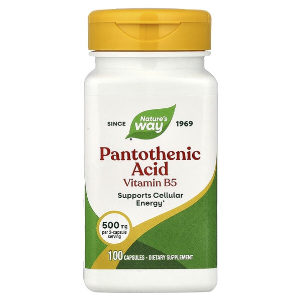 Nature's Way, Pantothenic Acid, Vitamin B5, 100 Capsules