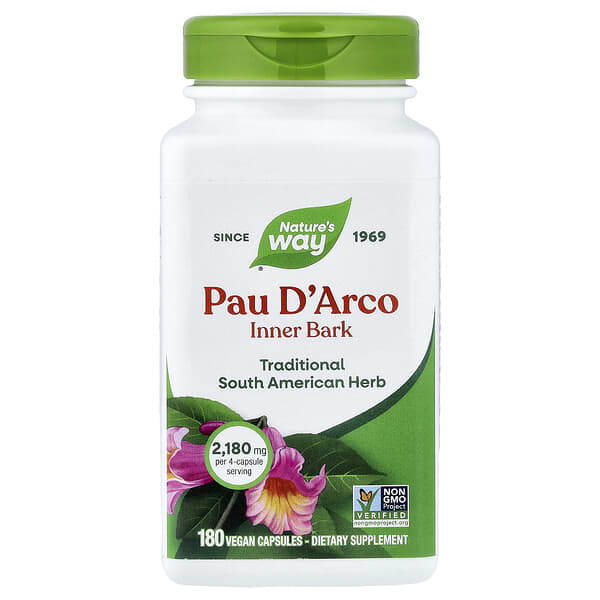 Nature's Way, Pau D'Arco Inner Bark, 180 Vegan Capsules (545 mg per Capsule)