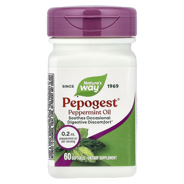 Nature's Way, Pepogest®, Peppermint Oil, 0.2 ml, 60 Softgels 4 Nature's Way, Pepogest®, Peppermint Oil, 0.2 ml, 60 Softgels