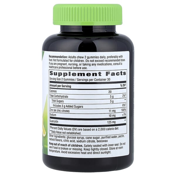 Alternative view of Nature's Way, Quercetin Gummies With Zinc, Lemon, 60 Gummies