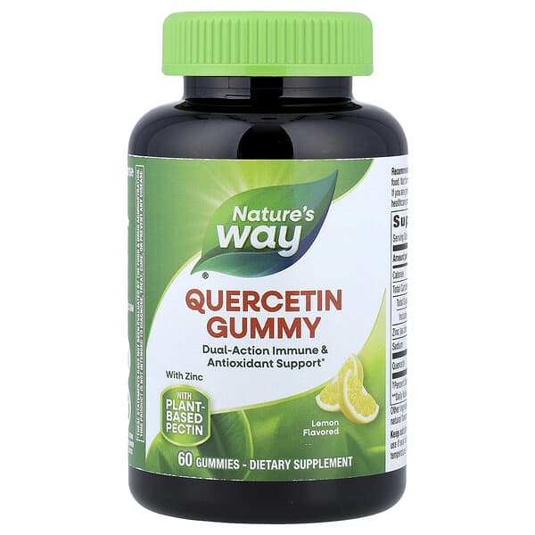 Nature's Way, Quercetin Gummies With Zinc, Lemon, 60 Gummies
