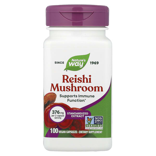 Nature's Way, Reishi Mushroom, 100 Vegan Capsules (188 mg per Capsule)