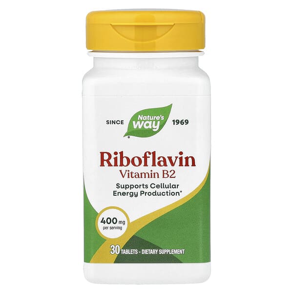 Nature's Way, Riboflavin Vitamin B2, 400 mg, 30 Tablets