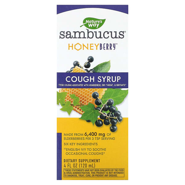 Nature's Way, Sambucus, Cough Syrup, Honeyberry , 4 fl oz (120 ml)