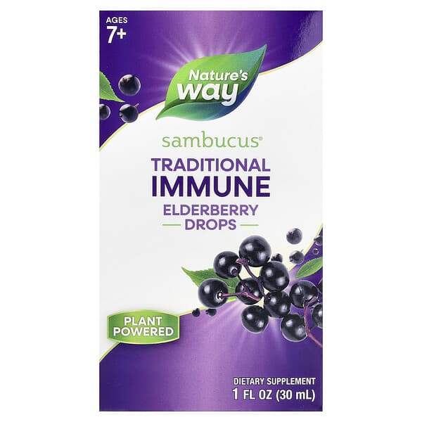 Nature's Way, Sambucus® Elderberry Drops, Ages 7+, Berry, 1 fl oz (30 ml)