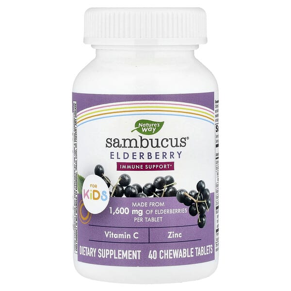 Nature's Way, Sambucus® for Kids, Elderberry, 40 Chewable Tablets
