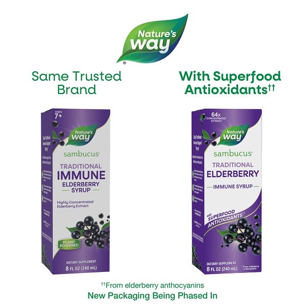 Alternative view of Nature's Way, Sambucus® , Traditional Immune Syrup, Elderberry, 8 fl oz (240 ml)
