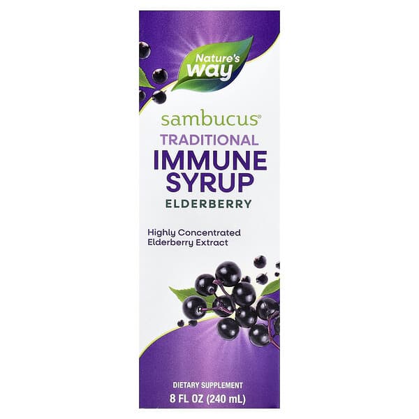 Nature's Way, Sambucus® , Traditional Immune Syrup, Elderberry, 8 fl oz (240 ml)