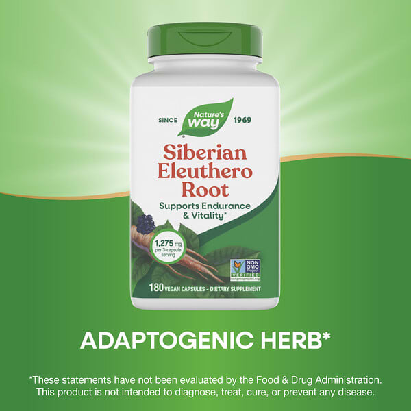 Alternative view of Nature's Way, Siberian Eleuthero Root, 180 Vegan Capsules (425 mg per Capsule)