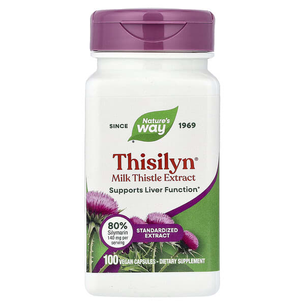 Nature's Way, Thisilyn®, Milk Thistle Extract, 100 Vegan Capsules (175 mg per Capsule)