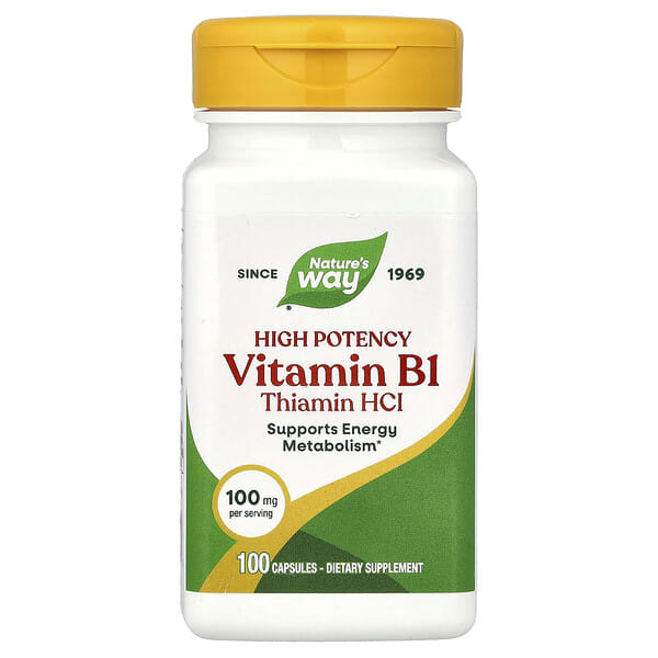 Nature's Way, Vitamin B1, 100 mg, 100 Capsules