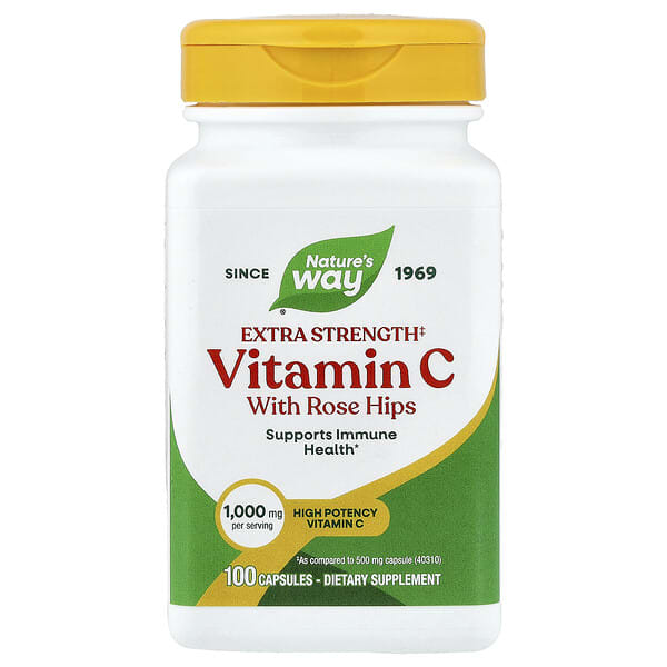 Nature's Way, Vitamin C with Rose Hips, 100 Capsules